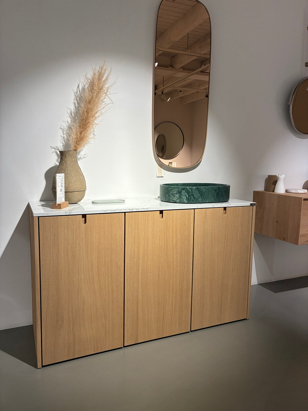 GERESERVEERD Houtmerk - Houten Badmeubel Fresco met wastafelblad voor waskom - SALE Badmeubels Houtmerk