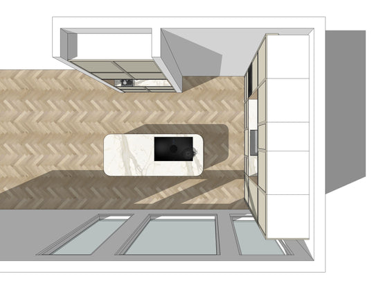 Ratio - Compositie 16 voor Kitchenplanner Kastcombinatie Houtmerk