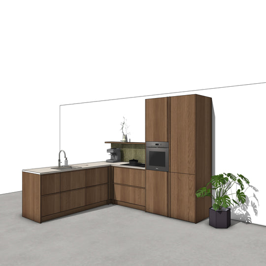 Ratio - Compositie 13 voor Kitchenplanner Kastcombinatie Houtmerk