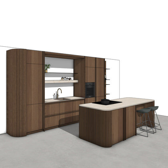 Ratio - Compositie 12 voor Kitchenplanner Kastcombinatie Houtmerk