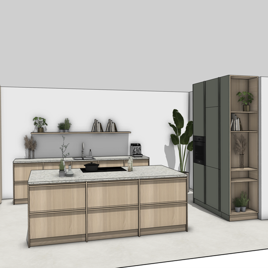 Ratio - Compositie 17 voor Kitchenplanner Kastcombinatie Houtmerk