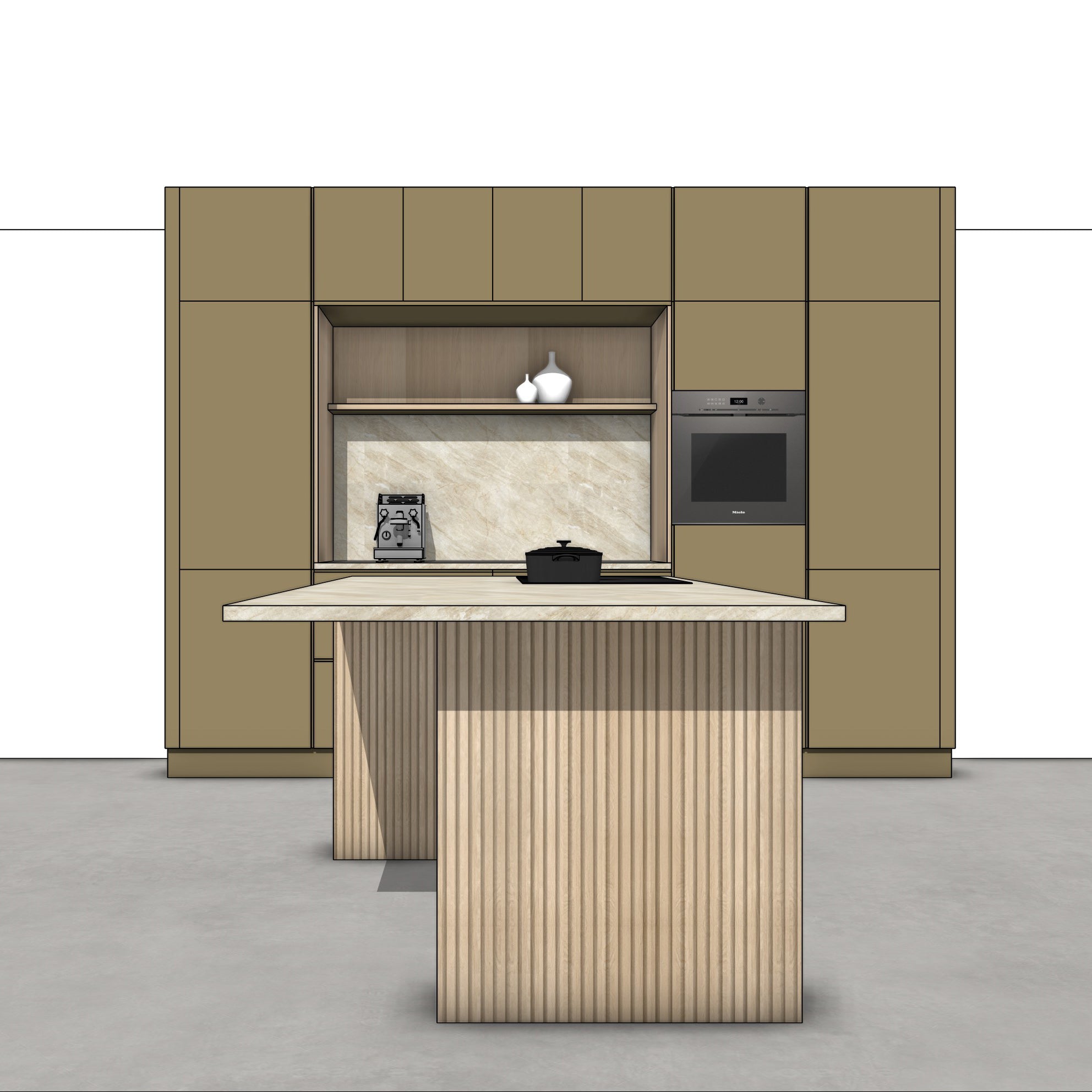 Ratio - Compositie 14 voor Kitchenplanner Kastcombinatie Houtmerk