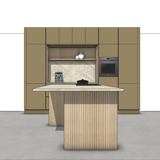 Ratio - Compositie 14 voor Kitchenplanner Kastcombinatie Houtmerk