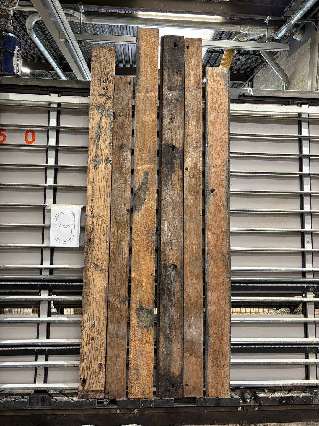 Houtmerk - Massief houten wagondelen 233x100cm - Oud Eiken en Meranti Rustiek - SALE Werkbladen Houtmerk   