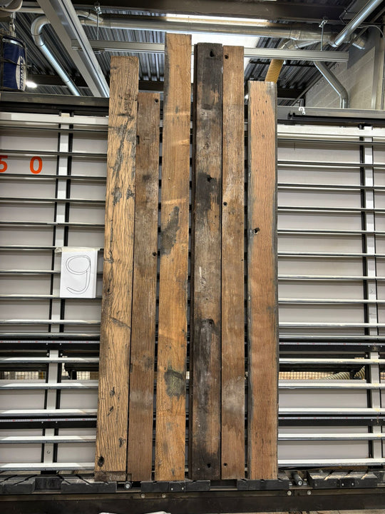 Houtmerk - Massief houten wagondelen 233x100cm - Oud Eiken en Meranti Rustiek - SALE Werkbladen Houtmerk   