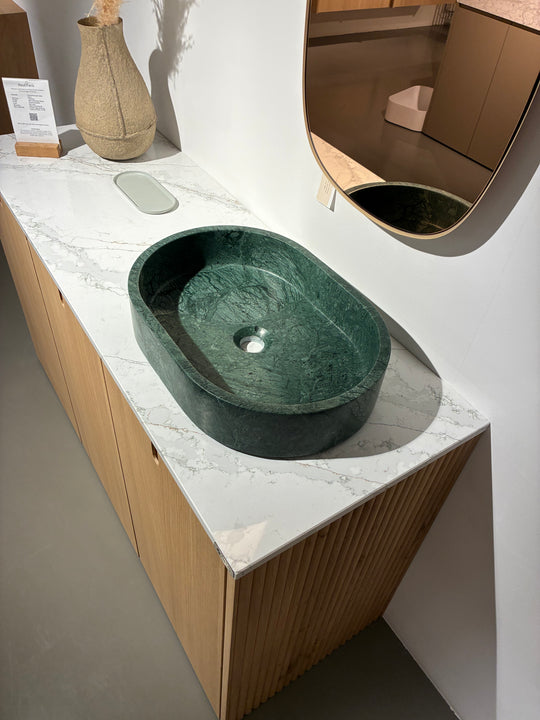 GERESERVEERD Houtmerk - Houten Badmeubel Fresco met wastafelblad voor waskom - SALE Badmeubels Houtmerk