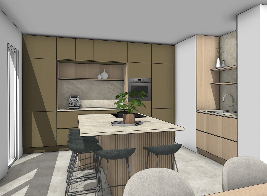 Ratio - Compositie 14 voor Kitchenplanner Kastcombinatie Houtmerk
