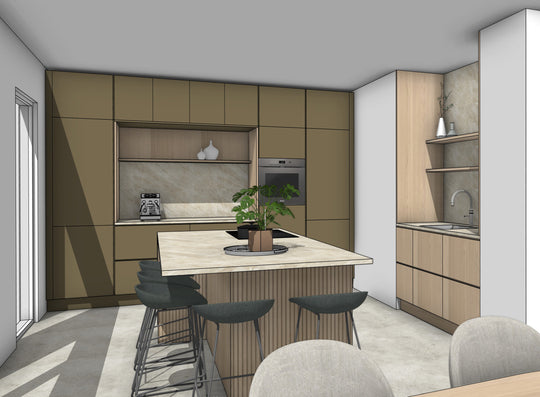 Ratio - Compositie 14 voor Kitchenplanner Kastcombinatie Houtmerk