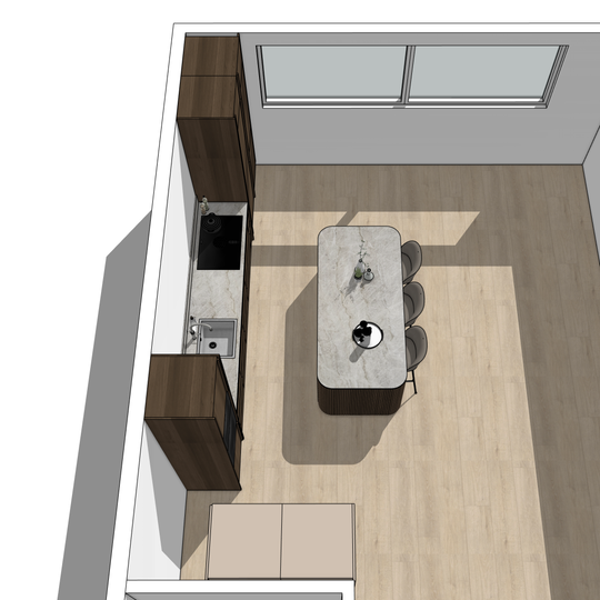 Ratio - Compositie 18 voor Kitchenplanner Kastcombinatie Houtmerk