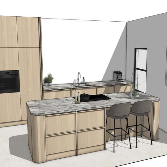 Ratio - Compositie 19 voor Kitchenplanner Kastcombinatie Houtmerk