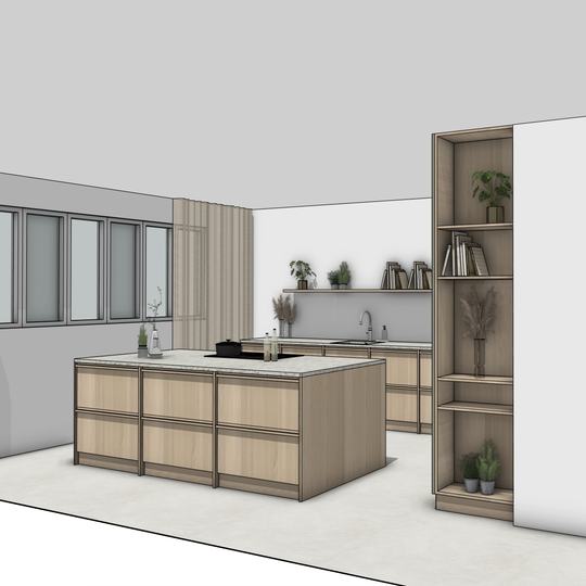 Ratio - Compositie 17 voor Kitchenplanner Kastcombinatie Houtmerk