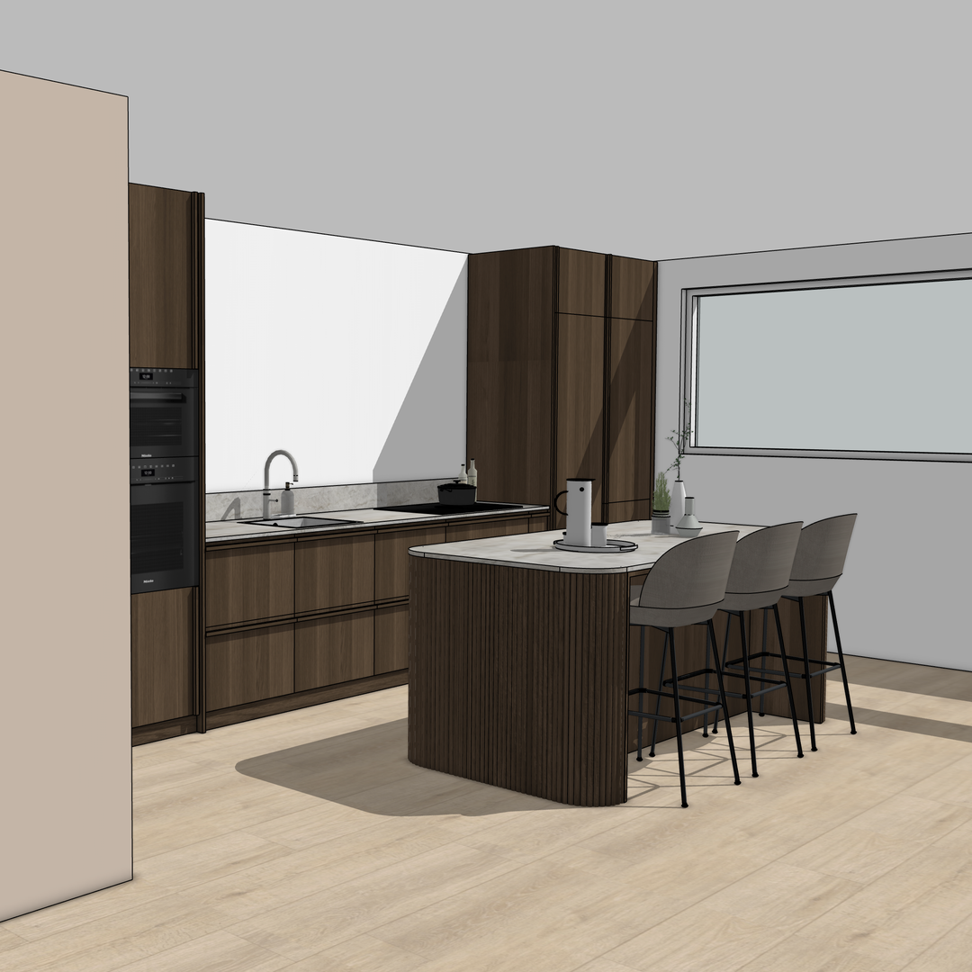 Ratio - Compositie 18 voor Kitchenplanner Kastcombinatie Houtmerk
