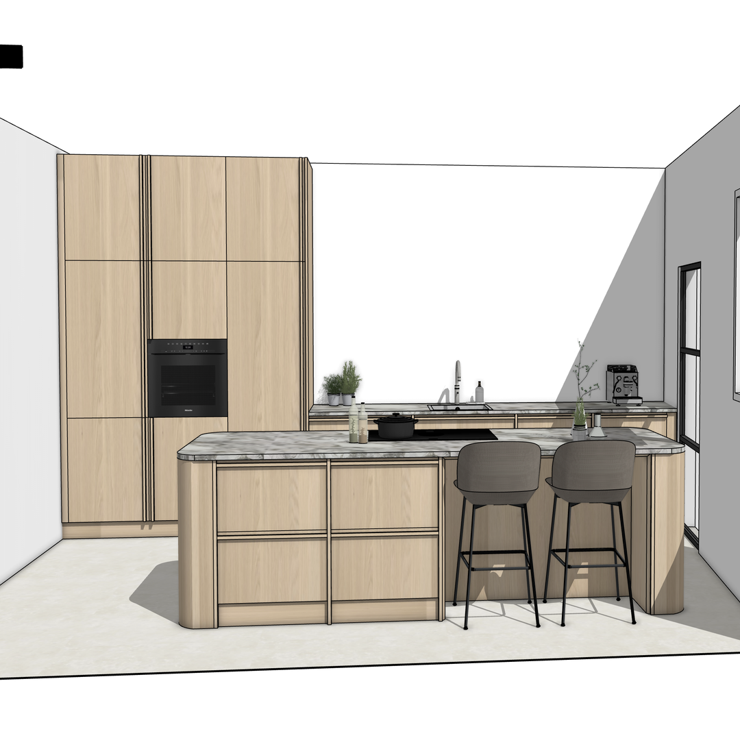 Ratio - Compositie 19 voor Kitchenplanner Kastcombinatie Houtmerk