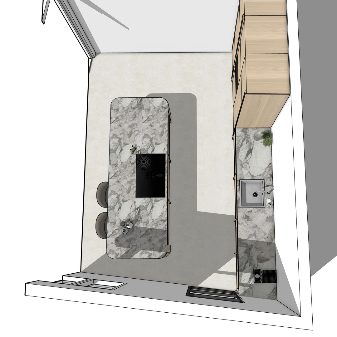 Ratio - Compositie 19 voor Kitchenplanner Kastcombinatie Houtmerk