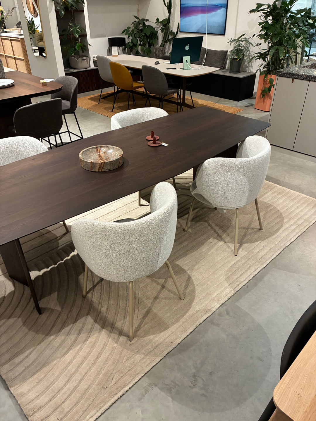 Ferm - Set 4 stuks Rico Dining Chair - Stoffering Soft Boucle Off White - SALE Stoelen Houtmerk