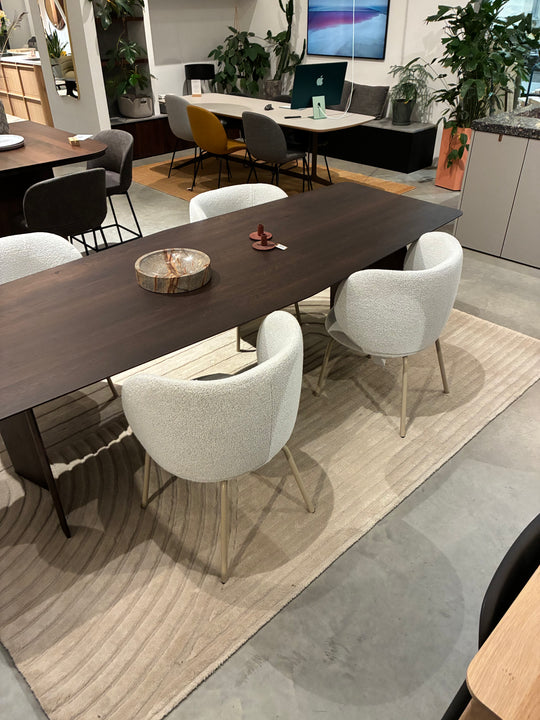 Ferm - Set 4 stuks Rico Dining Chair - Stoffering Soft Boucle Off White - SALE Stoelen Houtmerk