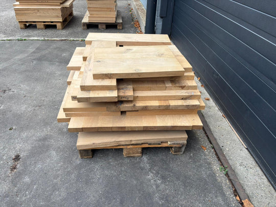 Houtmerk - Losse panelen massief eiken resthout - SALE Werkbladen houtmerk