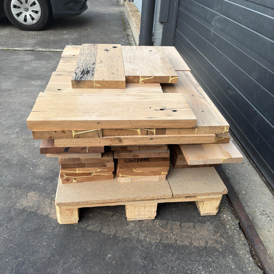 Houtmerk - Losse panelen wagondelen eiken resthout 40-70cm - SALE Werkbladen houtmerk