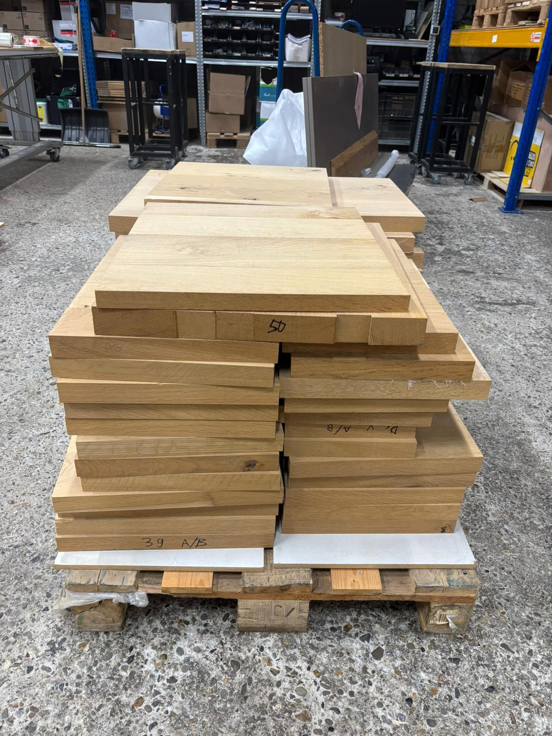 Houtmerk - Losse panelen massief eiken resthout 50x35cm - SALE Werkbladen houtmerk