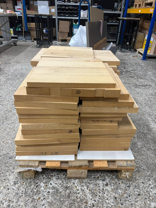 Houtmerk - Losse panelen massief eiken resthout 50x35cm - SALE Werkbladen houtmerk