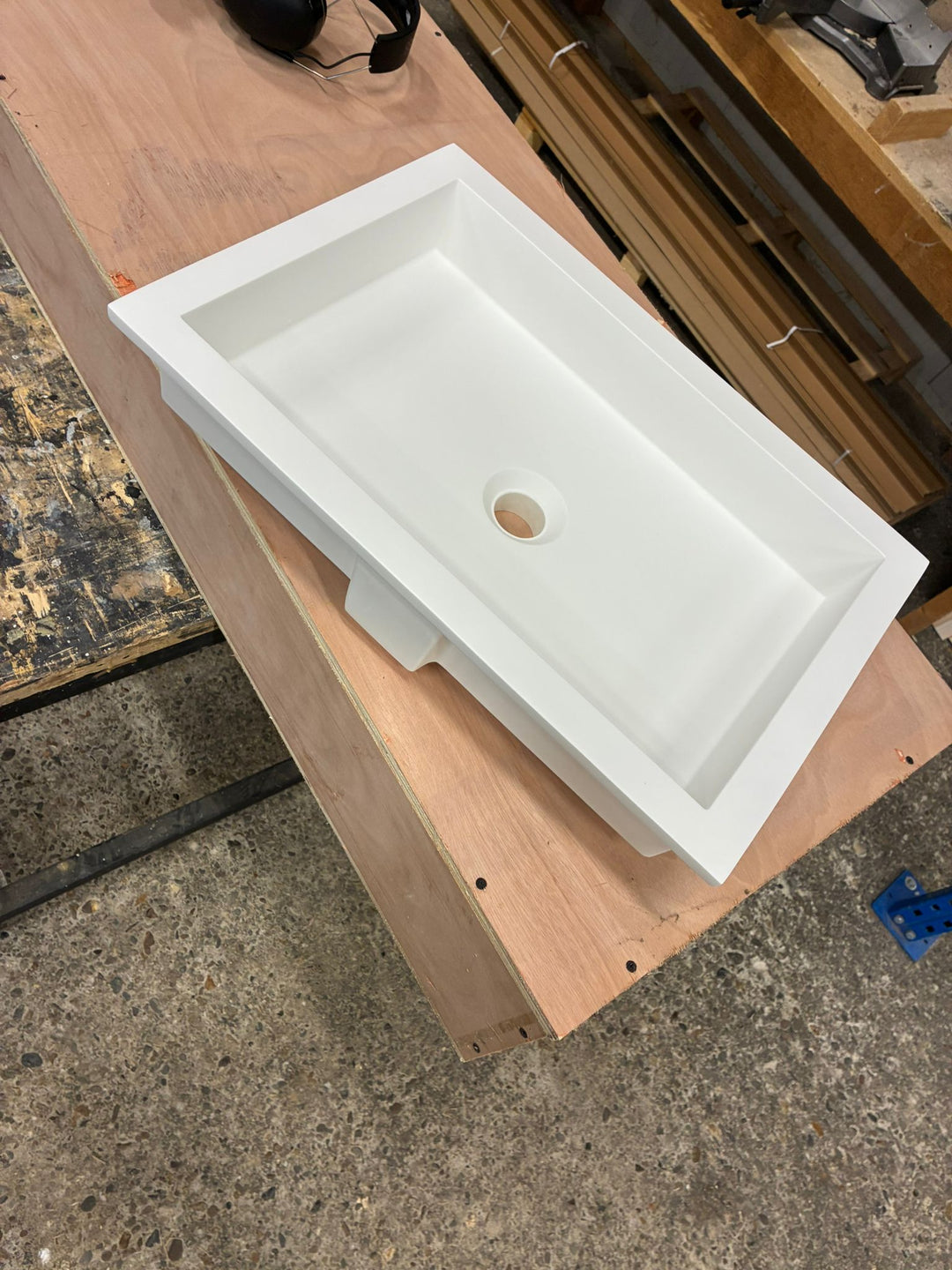 Houtmerk – Onderbouw wasbak Subliem - Solid Surface rechthoek - SALE