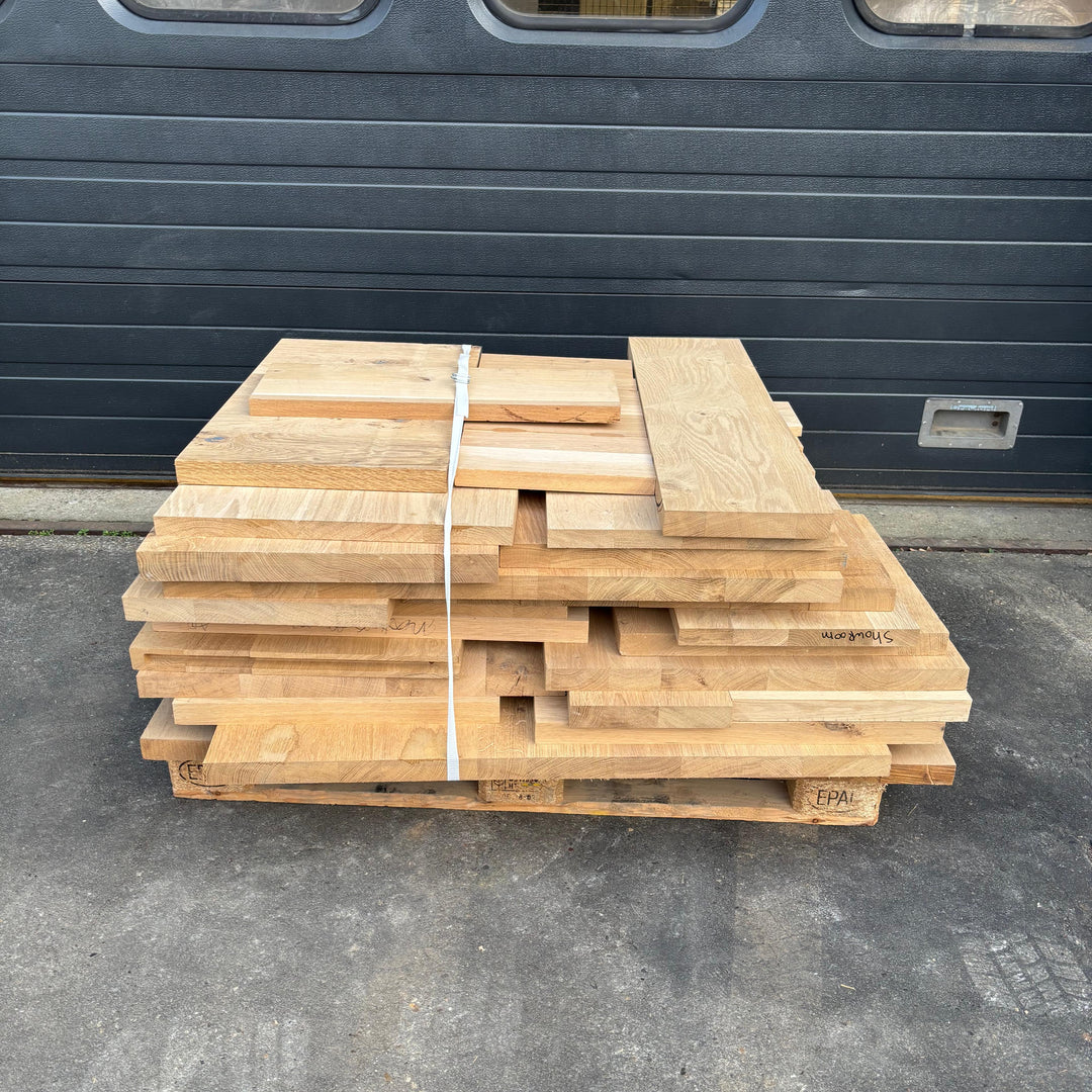Houtmerk - Losse panelen massief eiken resthout 30-80cm - SALE Werkbladen houtmerk