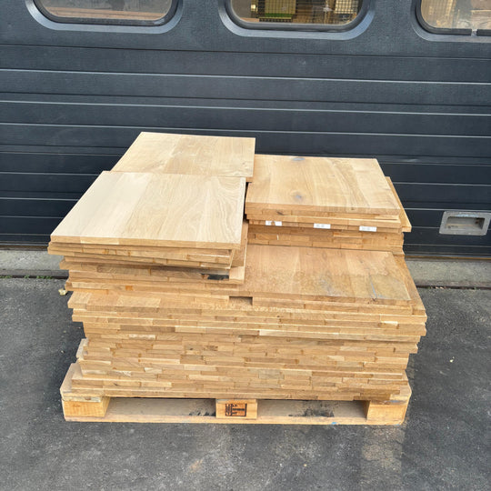Houtmerk - Losse panelen massief eiken resthout 50-100cm - SALE Werkbladen houtmerk