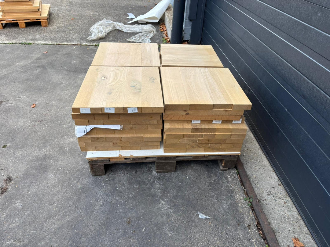 Houtmerk - Losse panelen massief eiken resthout 50x50cm - SALE Werkbladen houtmerk