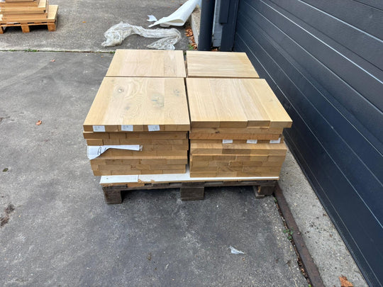 Houtmerk - Losse panelen massief eiken resthout 50x50cm - SALE Werkbladen houtmerk
