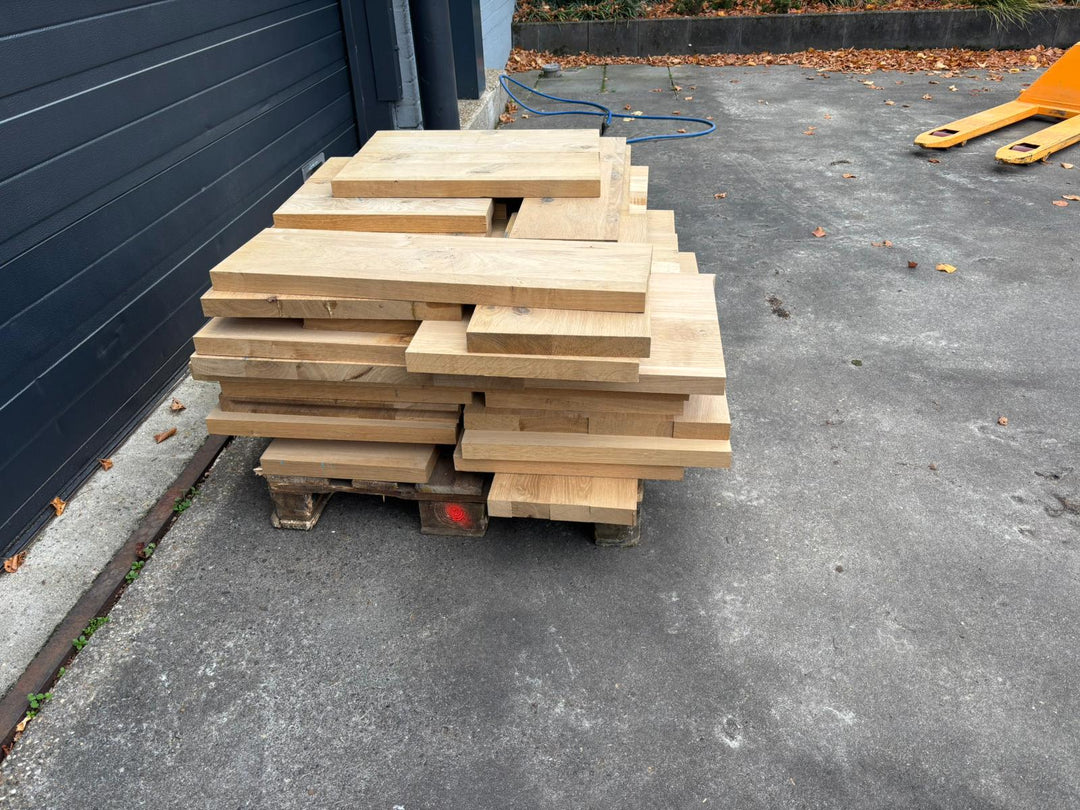 Houtmerk - Losse panelen massief eiken resthout - SALE Werkbladen houtmerk