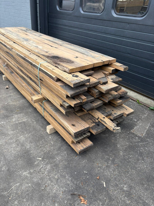 Houtmerk - Losse panelen wagondelen eiken resthout 245-270cm - SALE Werkbladen houtmerk