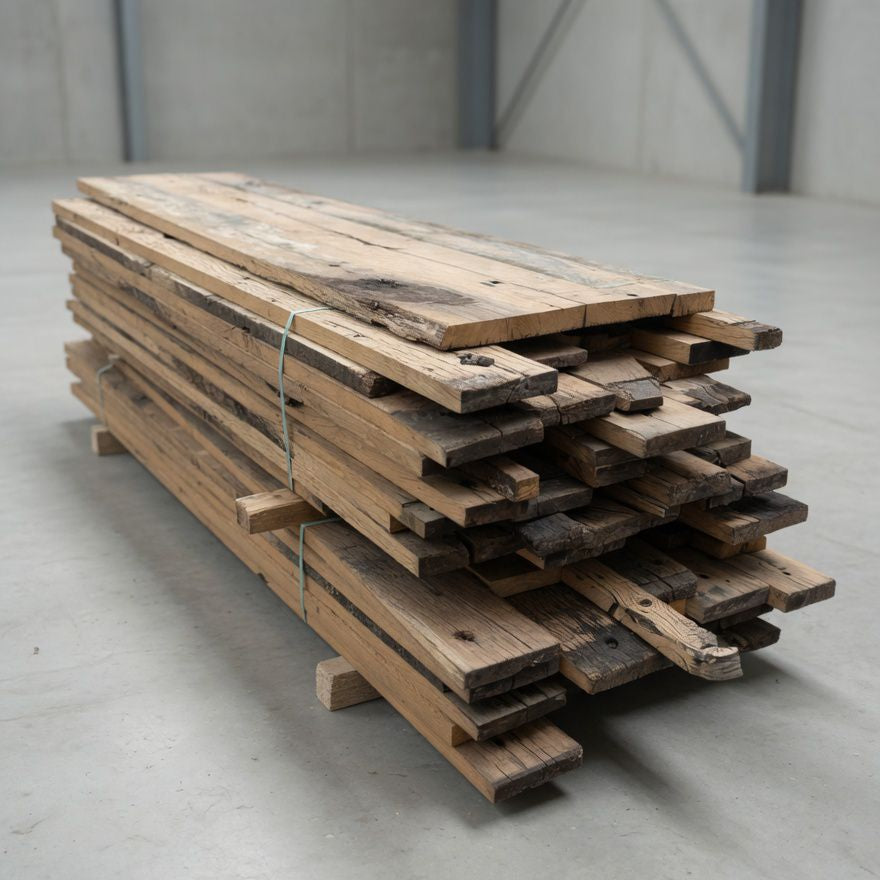 Houtmerk - Losse panelen wagondelen eiken resthout 245-270cm - SALE Werkbladen houtmerk