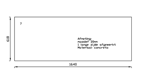 Houtmerk -  Concreto werkblad 1-delig Betonlook - 164x62cm - SALE Werkbladen Houtmerk   