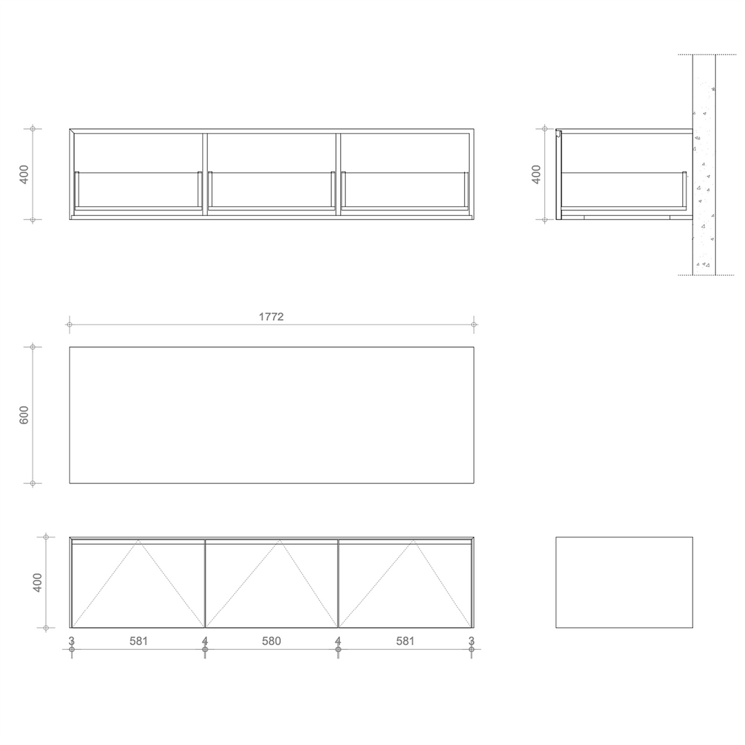 Houtmerk - Houten Badmeubel Malaga 180cm - Massief hout maatwerk - SALE Badmeubels houtmerk   