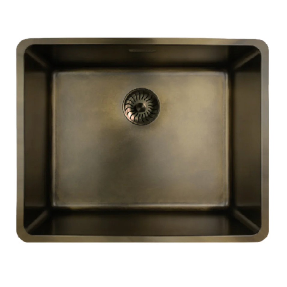 Caressi CAPPMX50R20MP - Spoelbak Messing Patina - Onderbouw en Vlakbouw Houtmerk