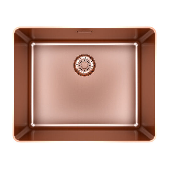 Caressi CAPPSR50R20CO - Spoelbak Copper - Onderbouw en Vlakbouw Houtmerk