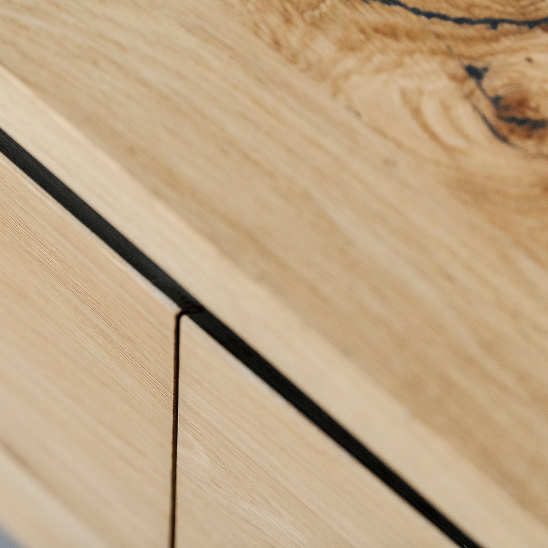 Houtmerk Domus® - Eetkamer zitbank met lades - Massief hout maatwerk Kasten Houtmerk   