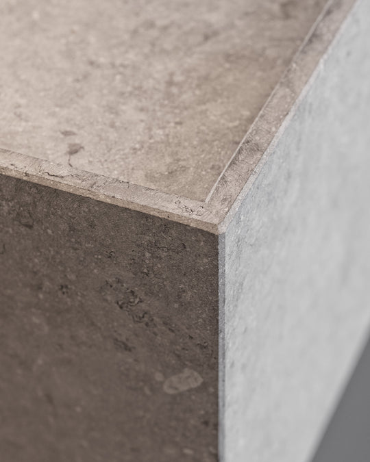 Houtmerk - Massief houten Badmeubel Niche met Concreto natuursteen wastafel - SALE 018 Badmeubels Houtmerk   