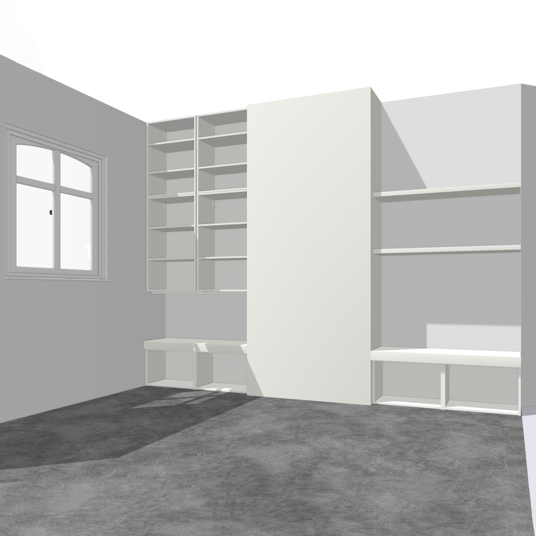 Houtmerk - Kast Fumo 02 - Hoge kastenwand voor haard Kastcombinatie Houtmerk