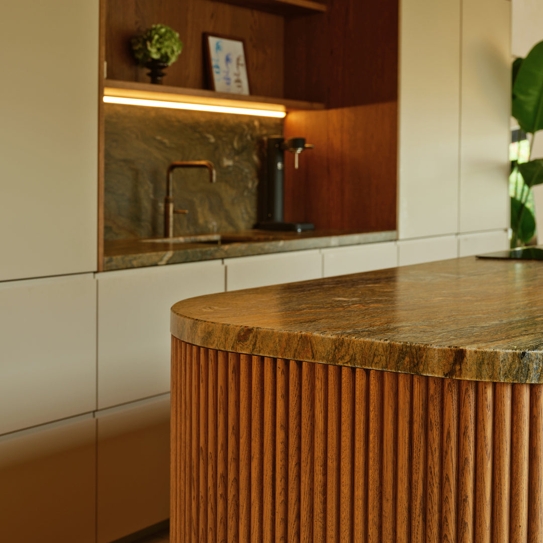 Houtmerk Ratio® - Ronde stolwand Curve Eiland - Geprofileerde houten wang Houtmerk