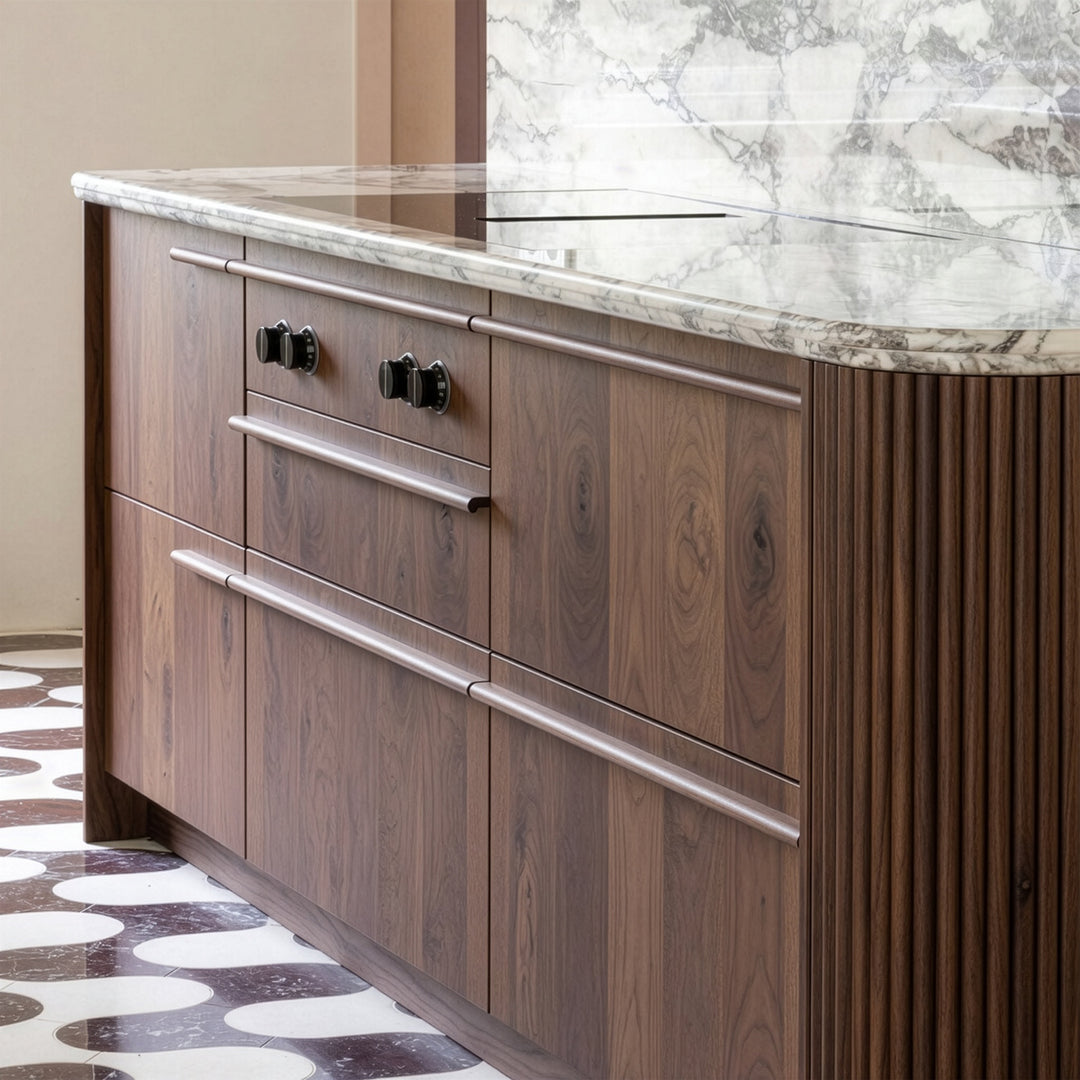 Ratio - Keukenfront KRAMER - Noten Fineer Matte lak Keukenfronten Houtmerk