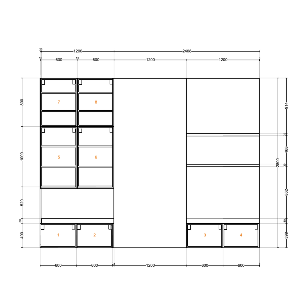 Houtmerk - Kast Fumo 02 - Hoge kastenwand voor haard Kastcombinatie Houtmerk