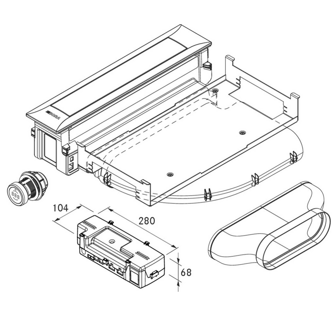 Bora - PKAS3 - middenafzuiging voor kookplaat - SALE Houtmerk