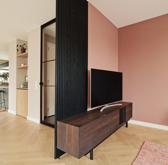 Wandmeubel Azur notenhout met lades 220cm - SALE Kasten Houtmerk