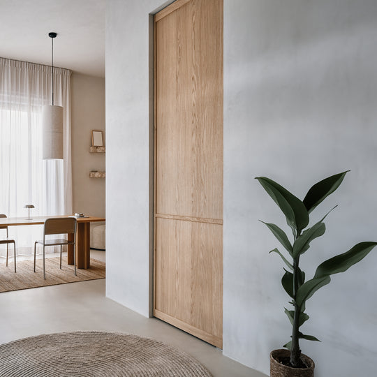 Houtmerk - Kast Porta 05 - Vakkenkast met houten taatsdeur Kastcombinatie Houtmerk   