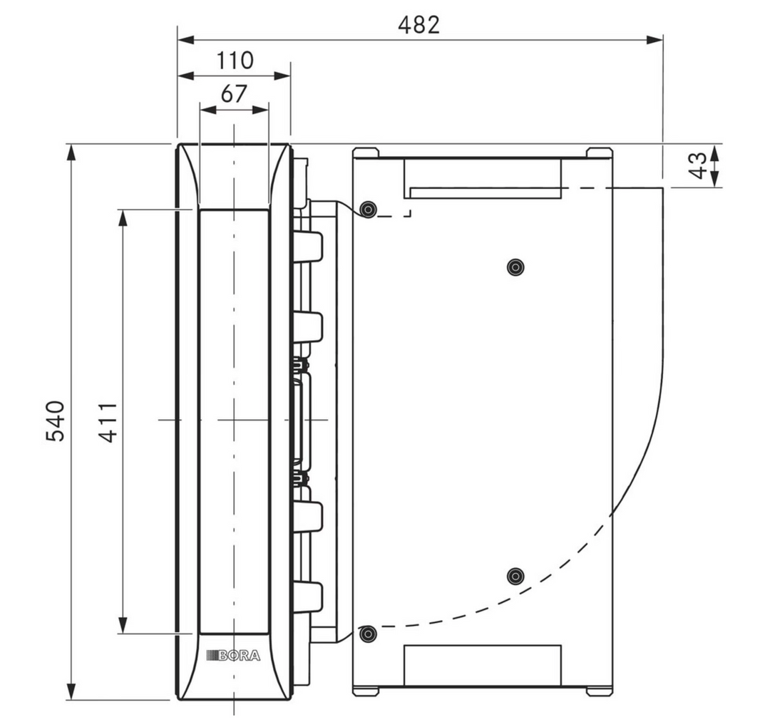 Bora - PKAS3 - middenafzuiging voor kookplaat - SALE Houtmerk