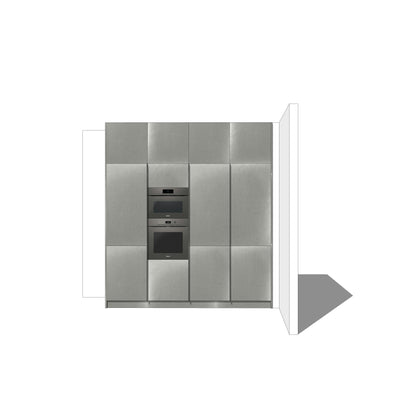 Modus - Compositie 05 - AURA - Geborsteld RVS Kastcombinatie Houtmerk   