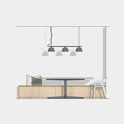 Houtmerk - Kast Duet 02 - Zitkast met lades Kastcombinatie Houtmerk   