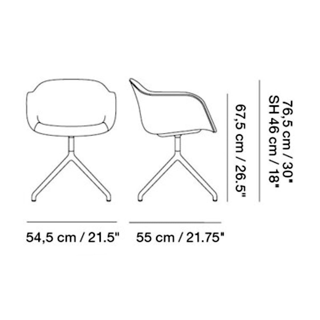 Muuto - Fiber Chair Swivel Base - Stoel met Draaipoot Stoelen Muuto   