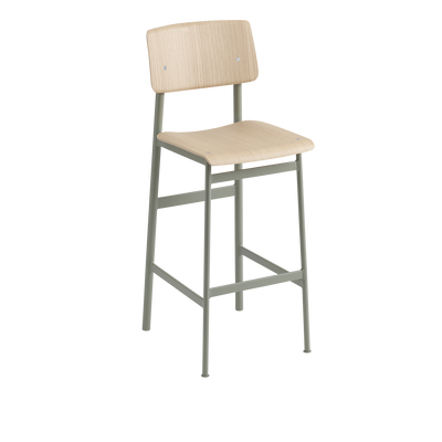 Muuto - Loft Bar Stool - Barkruk Black en Eiken 75 cm - SALE Stoelen Houtmerk   